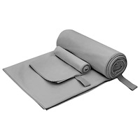vidaXL Sporthandduk Set 2 pcs Mörkgrå tyg