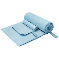 vidaXL Sporthandduk Set 2 pcs Blå tyg