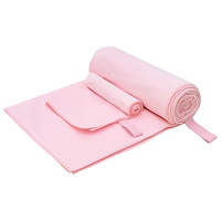 vidaXL Sporthandduk Set 2 pcs Rosa tyg