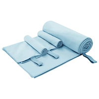 vidaXL Sporthandduk Set 3 pcs Blå Polyester och polyamid