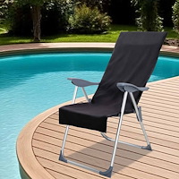 vidaXL Utomhus Stols Handdukar 2 pcs Svart 130 x 60 cm