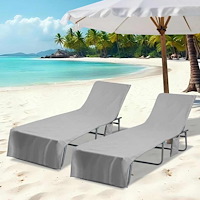 vidaXL Solstolshanddukar 2 pcs Mörkgrå 210 x 75 cm