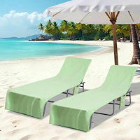 vidaXL Solstolshanddukar 2 pcs Grön 210 x 75 cm Polyester och polyamid