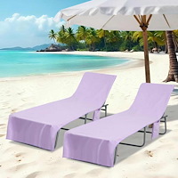 vidaXL Solstolshanddukar 2 pcs Lila 210 x 75 cm Polyester och polyamid