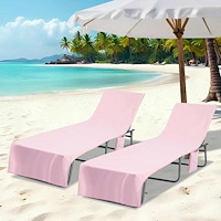 vidaXL Solstolshanddukar 2 pcs Rosa 210 x 75 cm Polyester och polyamid