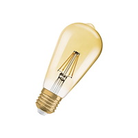 LEDVANCE OSRAM Vintage 1906 Edison - LED-glödlampa med filament - klar finish - E27 - 6.5 W - varmvitt komfortljus - 2400 K - gul...