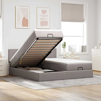 vidaXL Ottoman sängram med madrasser taupe 160x200 cm tyg