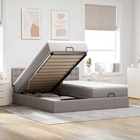 vidaXL Ottoman sängram med madrasser taupe 160x200 cm tyg