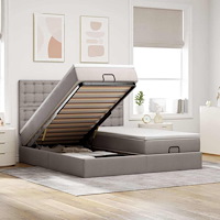 vidaXL Ottoman sängram med madrasser taupe 160x200 cm tyg