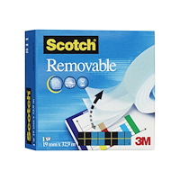 3M Scotch Removable kontorstejp - 19 mm x 33 m
