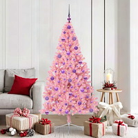 vidaXL Konstgjord Förbelyst Julgran med 300 LED-lampor Rosa 180 cm PVC