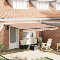 vidaXL Utdragbar markis Flerfärgsdesign 400 × 350 cm Polyester