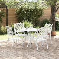 vidaXL Trädgårdsmöbelset 5 pcs Vit Aluminium