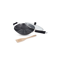 Kenhom Ken Hom Excellence, Rund, Wokpanna, Svart, 1,5 mm, Glas, Fen...