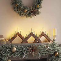 vidaXL Jul ljusbrygga 3 pcs Brun 39.5 x 5 x 29 cm Massiv furu