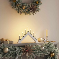 vidaXL Jul ljusbrygga Vit 39.5 x 5 x 29 cm Massiv furu