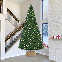 vidaXL Julträdskrage Brun 90 x 90 x 28 cm Sjögräs