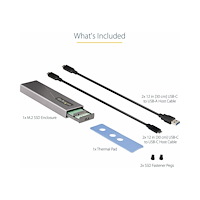 StarTech.com StarTech.com USB-C 10Gbps to M.2 NVMe or M.2 SATA SSD Enclosure, Tool-free M.2 PCIe/SATA NGFF SSD Enclosure, Portable Al...