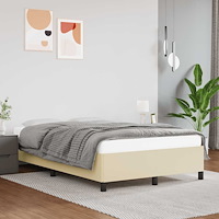 vidaXL Sängram utan madrass gräddvit 120x190 cm konstläder