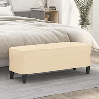 vidaXL Bänk gräddvit 100x35x41 cm tyg