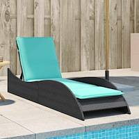 vidaXL Solsäng med dyna svart 60x205x73 cm konstrotting