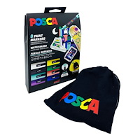 POSCA POSCA-påse set storlek PC5M 8 assorterade färger + liten POS...