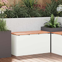 vidaXL Trädgårdsbänk Vit 80 x 40 x 43 cm Stål