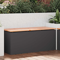 vidaXL Trädgårdsbänk Svart 100 x 40 x 43 cm Stål