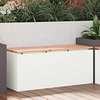 vidaXL Trädgårdsbänk Vit 100 x 40 x 43 cm Stål