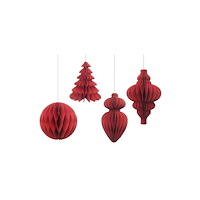 [NORDIC Brands] Dekoration Julkulor 15cm röd 4/fp