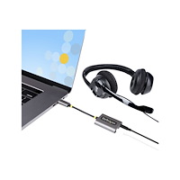 StarTech.com Startech USB-C Headphone Splitter, USB Type C Dual Headset Adapter w/Microphone Input, USB C to 3.5mm Adapter/Earphone D...
