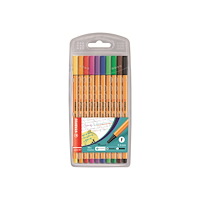 STABILO STABILO point 88 - fineliner - svart, röd, blå, grön, gul, orange, brun, violett, rosa, ljusgrön (paket om 10)
