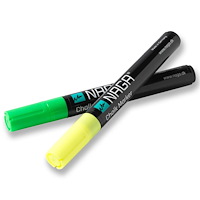 Naga Glasbrädesmarkörer gröna och gula 4,5 mm Dry Erase med vändb...