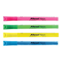 NOBO Quartet Neon - markering - blå, grön, gul, rosa (paket om 4)