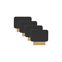 Securit Securit® Mini bordsskyltar rektangulära svarta med träbas, s...