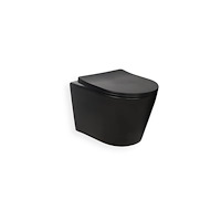 blue label BLUE LABEL Matt Black Rimfree hängande skål inkl. toalettsit...