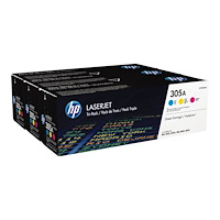 HP HP 305A - 3-pack - gul, cyan, magenta - original - LaserJet - tonerkassett (CF370AM)