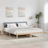 vidaXL Sängram Brun och ljusgrå 180 x 200 cm Massiv furu