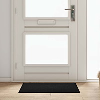 vidaXL Dörrmatta Svart 60 x 40 x 1.2 cm Teddytyg