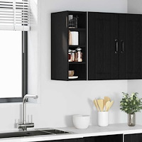 vidaXL Hängande skåp Svart ek 20 x 29,5 x 60 cm Konstruerat trä