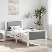 vidaXL Sängram med huvudgavel Ljusgrå 80 x 200 cm tyg