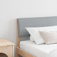 vidaXL Klädd sänggavel Ljusgrå 180 cm Massiv furu