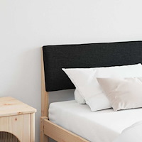 vidaXL Klädd sänggavel Svart 180 cm Massiv furu