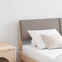 vidaXL Klädd sänggavel Taupe 160 cm Massiv furu