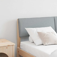 vidaXL Klädd sänggavel Ljusgrå 150 cm Massiv furu