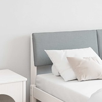 vidaXL Klädd sänggavel Ljusgrå 135 cm Massiv furu