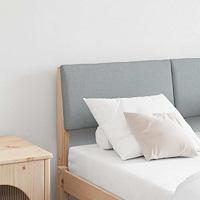 vidaXL Klädd sänggavel Ljusgrå 120 cm Massiv furu