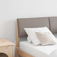 vidaXL Klädd sänggavel Taupe 120 cm Massiv furu