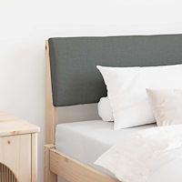 vidaXL Klädd sänggavel Mörkgrå 90 cm Massiv furu