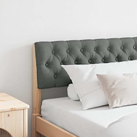 vidaXL Klädd sänggavel Mörkgrå 180 cm Massiv furu